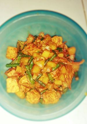 Foto resep Tahu Sumedang mixed kacang panjang, kentang & ikan asin
