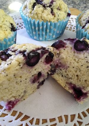 รูปของ Lemon Poppyseed with Blueberries Muffins |มัฟฟินเลมอนป็อปปี้ซีดบลูเบอร์รี่ ❌เนย
