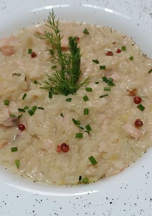 Foto di Risotto con salmone affumicato e finocchi