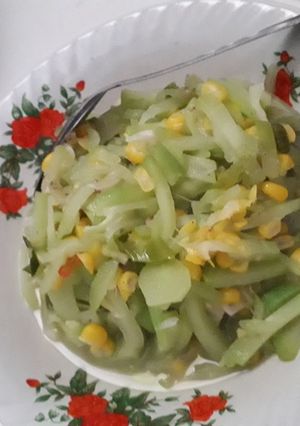 Foto resep Tumis labu dan jagung