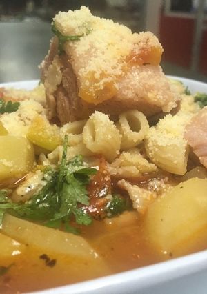 Una foto de Sopa minestrone