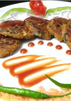 A picture of Saag oats cutlet.