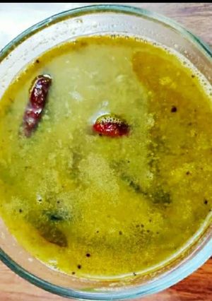 A picture of Brahmi leaves Rasam.
