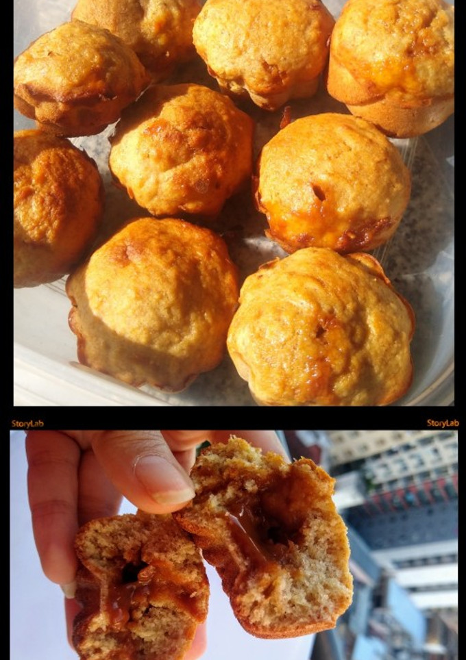 Una foto de Muffins saludables de banana y dulce de leche ❤️ Fácil y rápido!