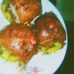 A picture of Baked masala Pattice Pav Burger my style.
