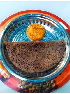 கருப்பு கவுனி அரிசி தோசை/வெங்காய சட்னி (karupu Kavuni Arisi Dosai / Vengaya Chutney Recipe in Tamil) செய்முறை முக்கிய புகைப்படம்