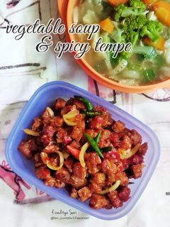 Foto resep Orek Tempe Pedas & Sop Sayur