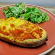 Patate douce farcie au poulet et cheddar