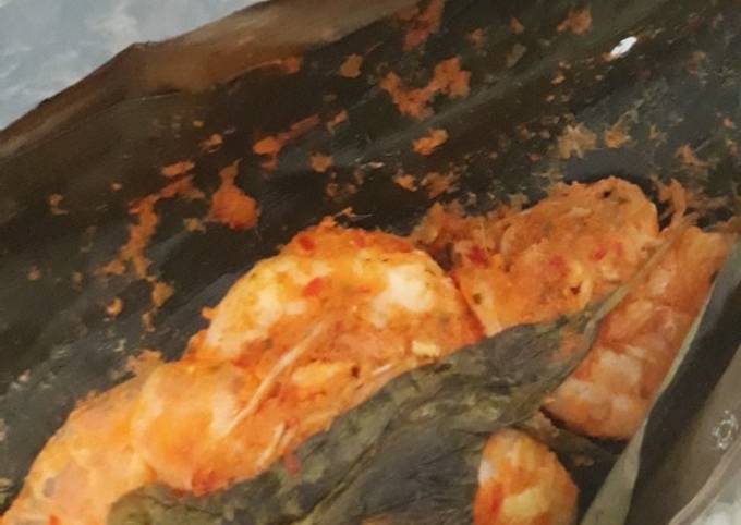 Resep Pepes udang bumbu botok Anti Gagal