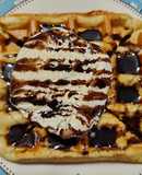 Eggless Waffle with ice cream