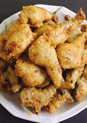 Hình của món Ếch tẩm bột chiên.