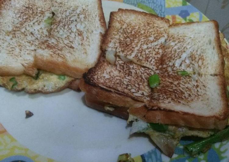 Recipe of Ultimate Onion omelette with bread slice