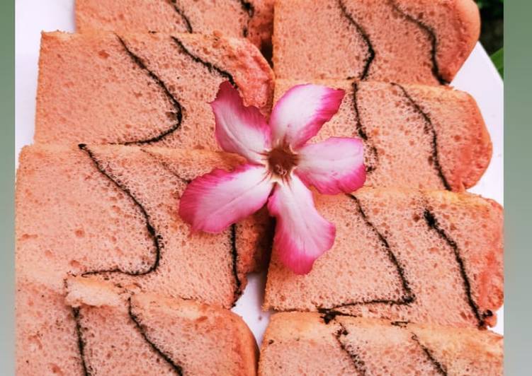 Chiffon cake buah naga (mini)