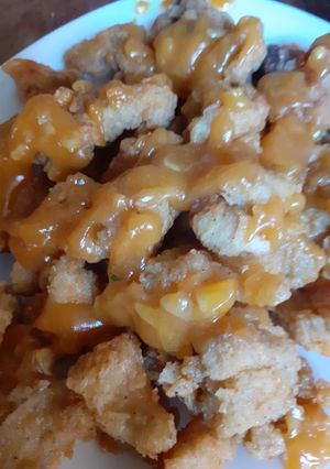 Foto resep Chicken Popcorn saus telur asin