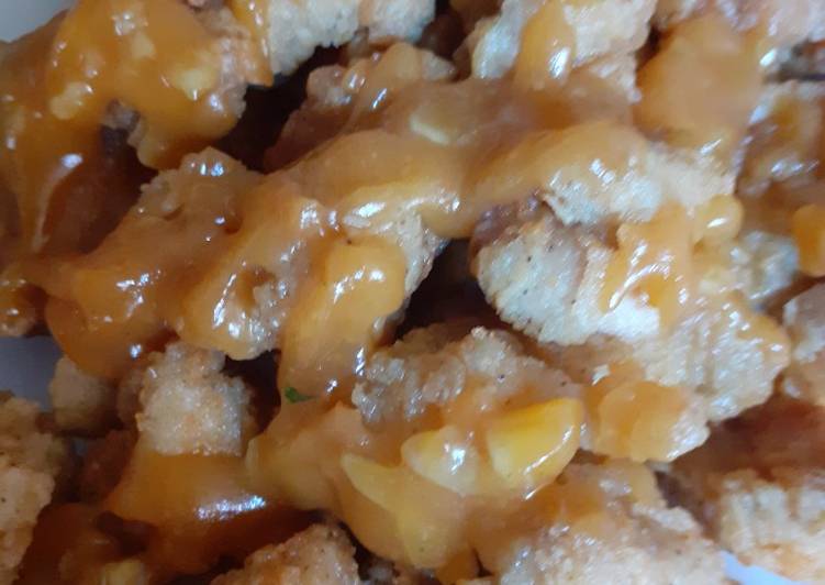 Bumbu Chicken Popcorn saus telur asin | Langkah Membuat Chicken Popcorn saus telur asin Yang Mudah Dan Praktis