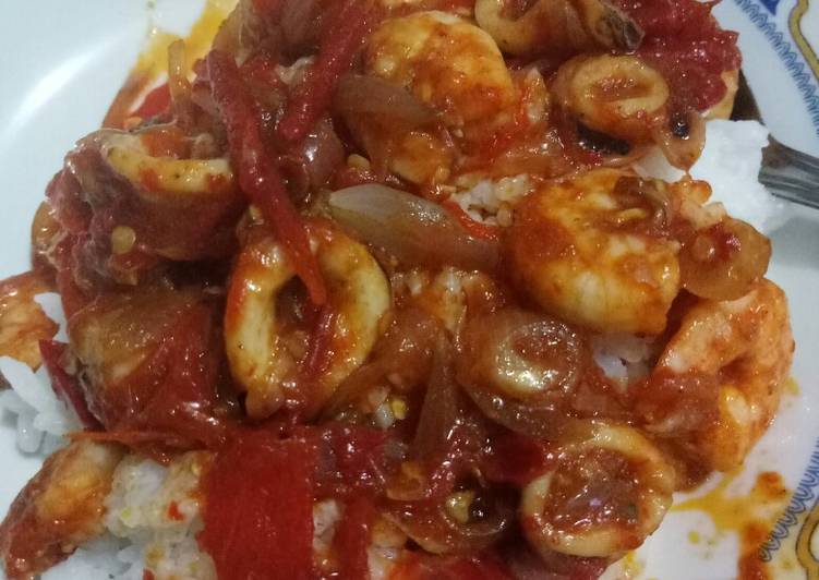 Resep Cumi udang sambel bawang, Enak
