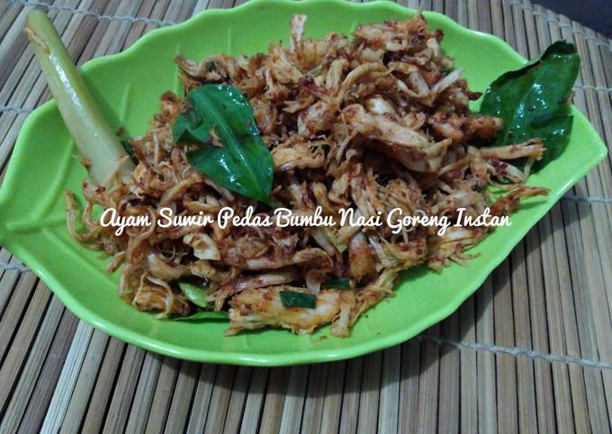 Ayam Suwir Pedas Bumbu Nasi Goreng Instan - cookandrecipe.com
