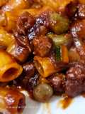 Rigattoni en salsa de soja