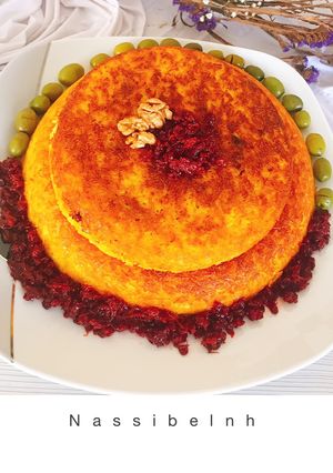 عکسی از دستور ته چین گوشت و اسفناج
