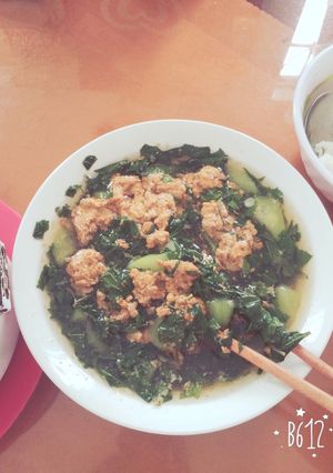 Hình của món Canh rau đay nấu rạm.