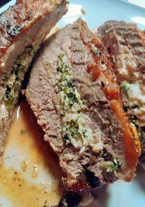 Una foto de Picanha Rellena al horno /Picanha Recheada no forno