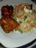 Chinese rice da peppered chicken