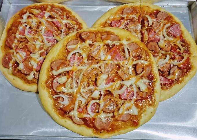 Anti Ribet, Buat Pizza Sosis,beef saus Barbeque Irit Anti Gagal