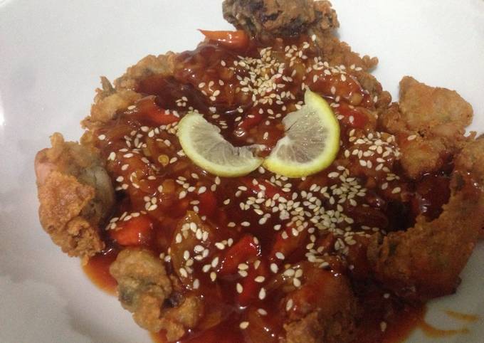 Chicken with lemon and honey sauce (ayam saus lemon madu)