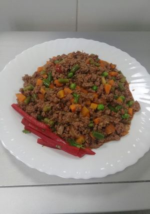 A picture of Stewed minced meat/Kima. #Authormarathon.