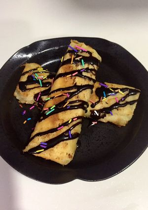 A picture of Chocolate tortilla roll.