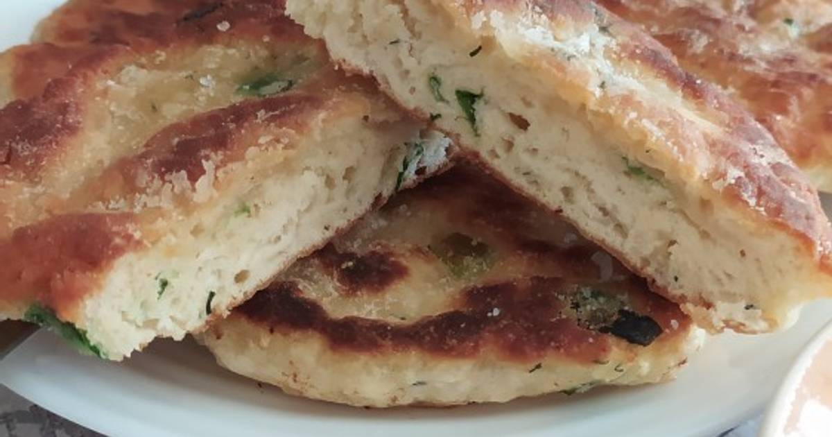 Лепешки с сыром и зеленью (можно и без зелени) пошаговый