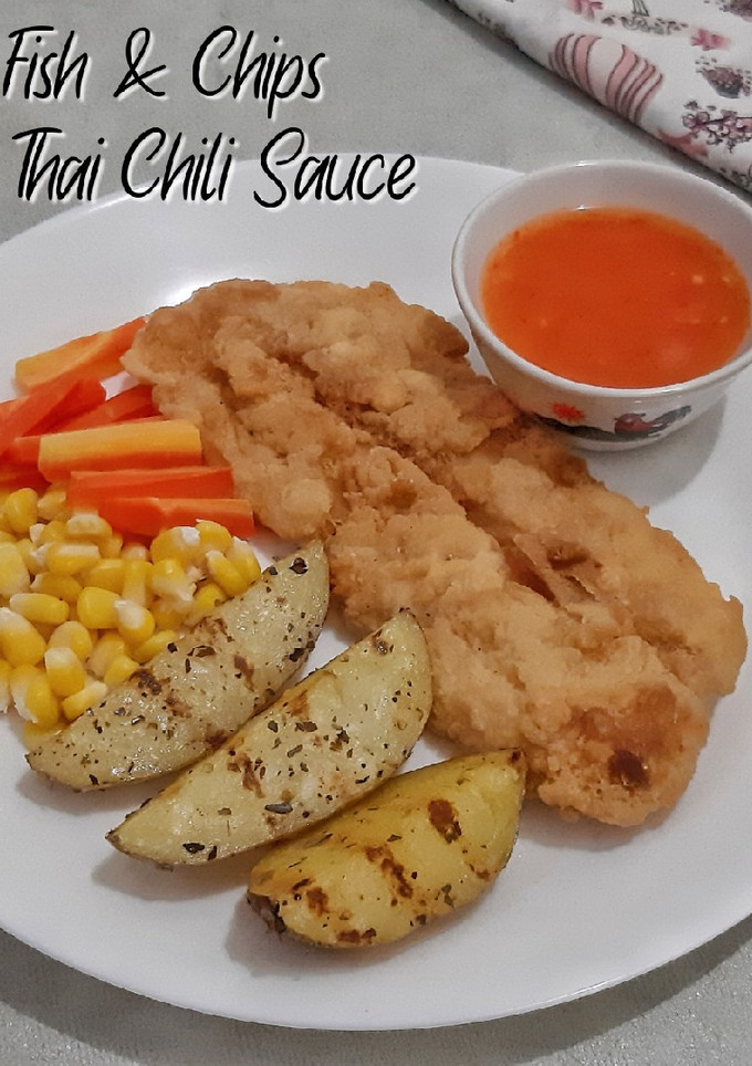 Foto resep Fish and Chips with Thai Sweet Chili Sause