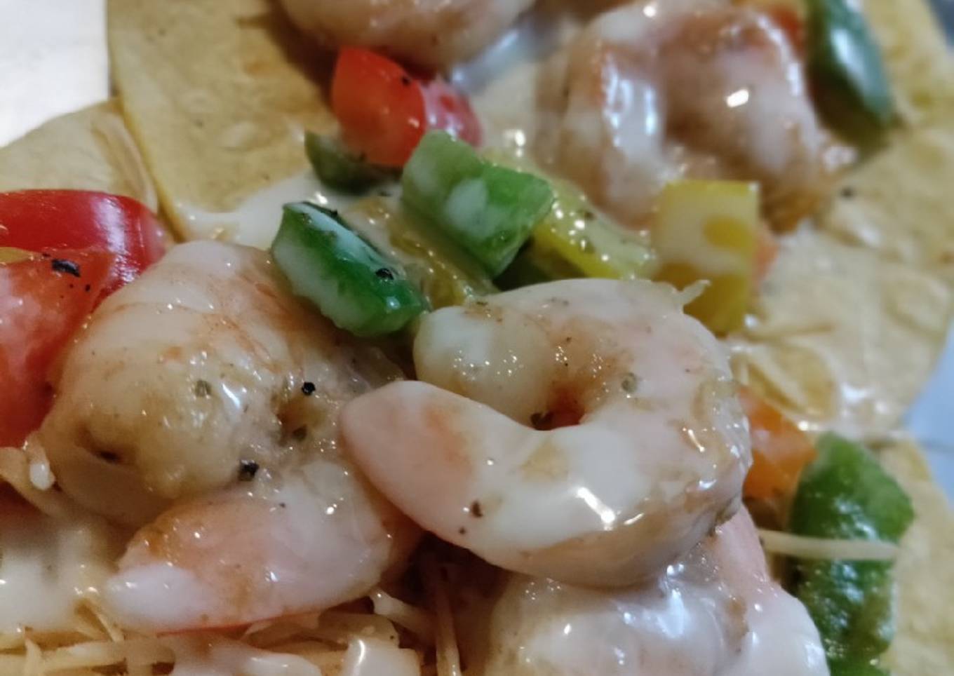 Shrimp fajita tacos
