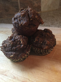 A picture of Chocolate pumpkin muffins.
