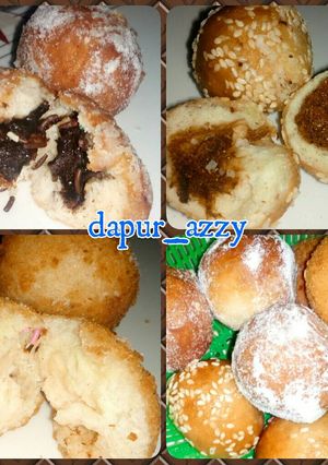 Foto resep Roti Goreng/Donat Isi 3 Rasa (Keju, Abon & Cokelat)