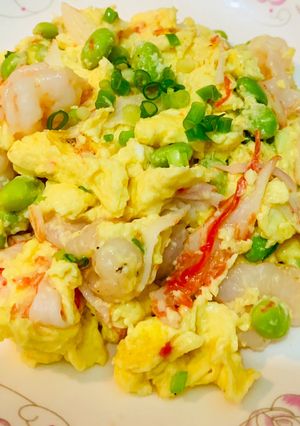 鱘味絲蝦仁滑蛋🍤超級簡單·快速菜上桌 的食譜成品照片