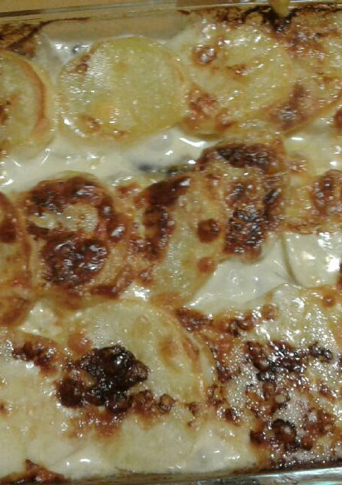 Una foto de Papas a la crema con champiñones