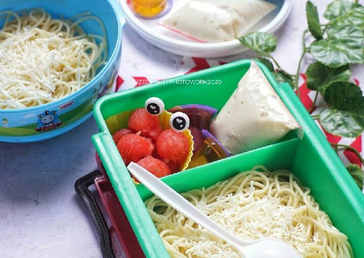 Resep Bekal Anak - Spaghetti Carbonara Simpel Anti Gagal