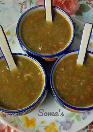 হেলদি এন্ড টেস্টি ভেজিটেবিল স্যুপ (Healthy and testy vegetable soup recipe in Bengali) রেসিপির প্রধান ছবি