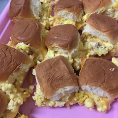 A picture of Ham egg and cheese sliders.