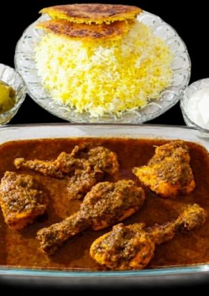 عکسی از دستور مرغ گشنیزی