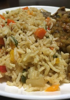 A picture of Fried vegetable rice.