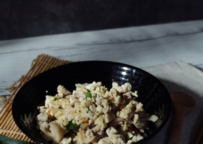 Iri-tofu (Orak arik tahu dan sayur) 煎り豆腐の煮物の作り方 Scrambled Vegetables & Tofu