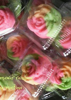 Foto resep Rainbow cake mawar