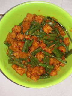 Foto resep Tumis tempe+kacang panjang simple