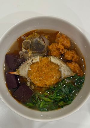 A picture of Crab and Shrimp Udon (Banh Canh Tom Cua).