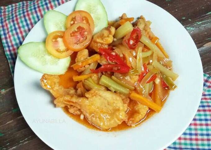 Resep Ayam Tepung Saus Asam Manis Oleh Ayunabillarumaropen Cookpad