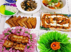 Hình của món Mâm cơm chay cúng rằm tháng Giêng.