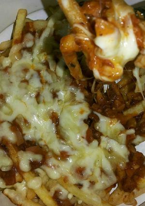 Foto resep French fries bolognaise moza