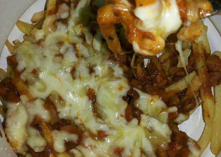 Resep French fries bolognaise moza Anti Gagal